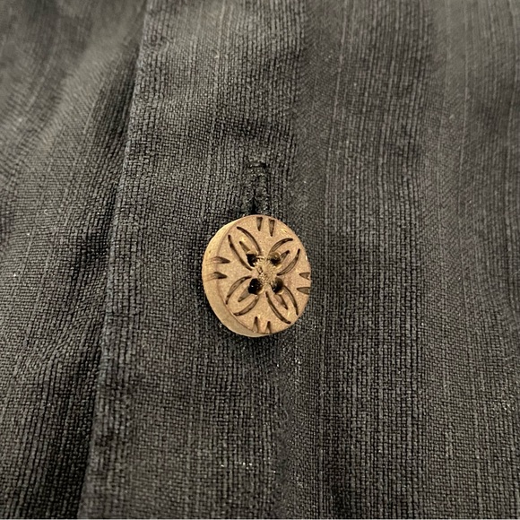 Tommy Bahama Hawaiian Button Up Shirt Adult Men's L Silk Short Sleeve Black - Picture 9 of 9